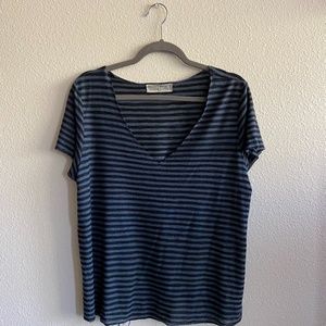 Project Social T Blue Striped Shirt